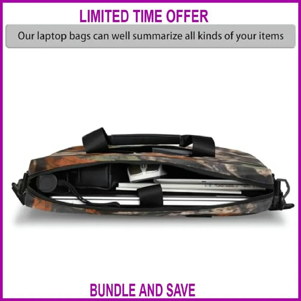 Large 16-Inch Laptop Shoulder Bag, Polyester Messenger Briefcase with Padded